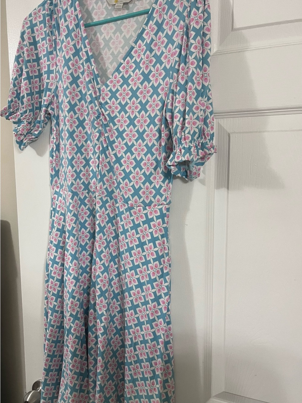 Boden Blue and Pink Floral-Patterned Dress - Picture 3 of 8